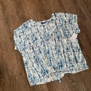 NWT Blue/White Printed Tee